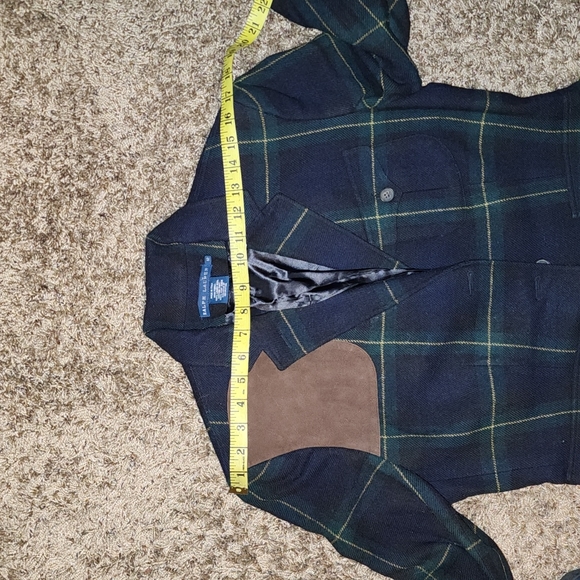 RALPH LAUREN made in Italy plaid wool n real suede EUC blazer - Picture 10 of 11
